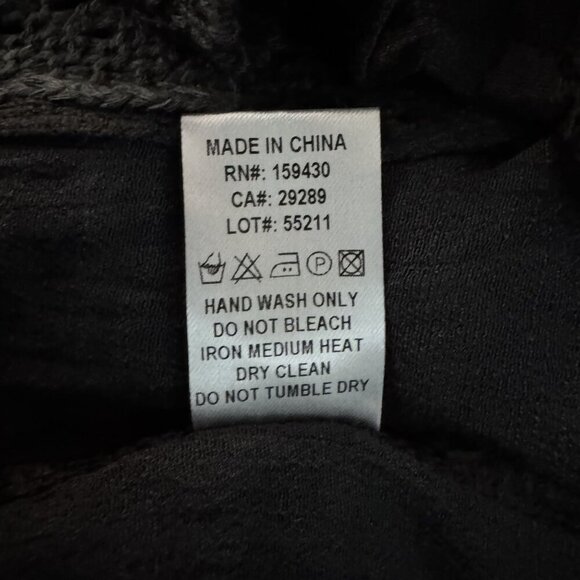 Elan crochet kimono cardigan coverup black ties in front size XS NWT - Picture 12 of 13